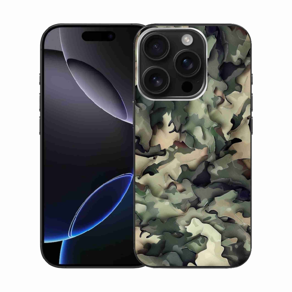 Gelový kryt mmCase na iPhone 16 Pro - maskáčový vzor 9