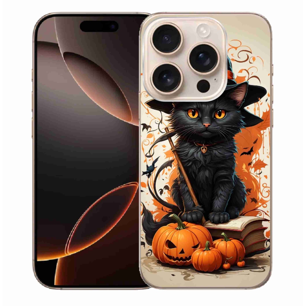 Gelový kryt mmCase na iPhone 16 Pro Max - kocour čaroděj