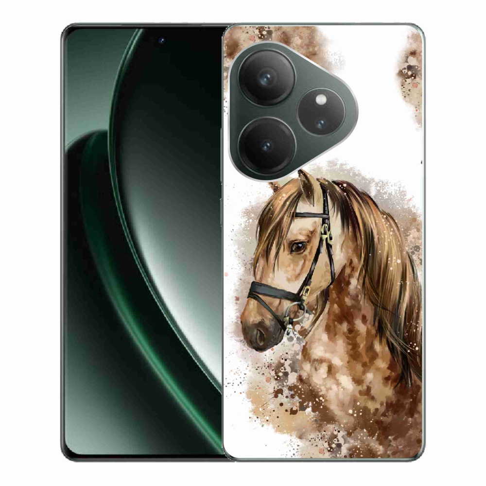 Gelový kryt mmCase na Realme GT 6 5G/GT 6T 5G - hnědý kreslený kůň