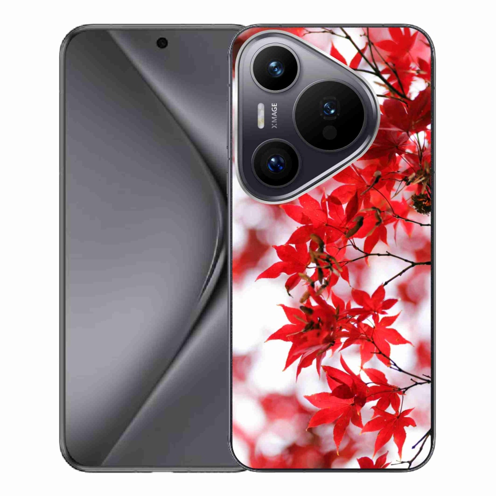 Gelový kryt mmCase na Huawei Pura 70 Pro - červené listy