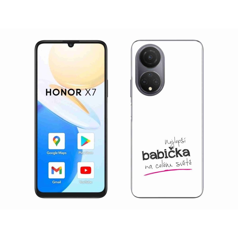 Gelový kryt mmCase na Honor X7 - nejlepší babička 4 bílé pozadí