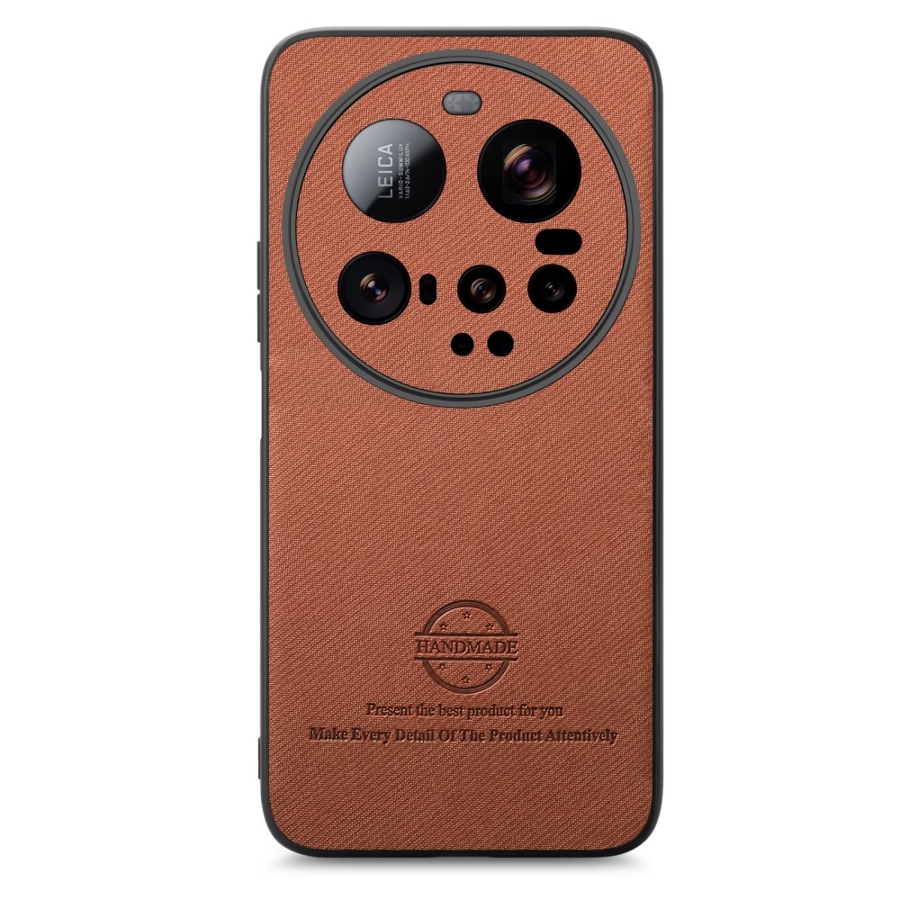 Crafted gelový obal s umělou kůží na Xiaomi 15 Ultra - hnědý
