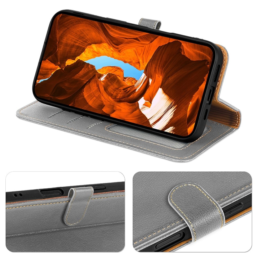Clasp knížkové pouzdro na Xiaomi Redmi 15 5G - šedé