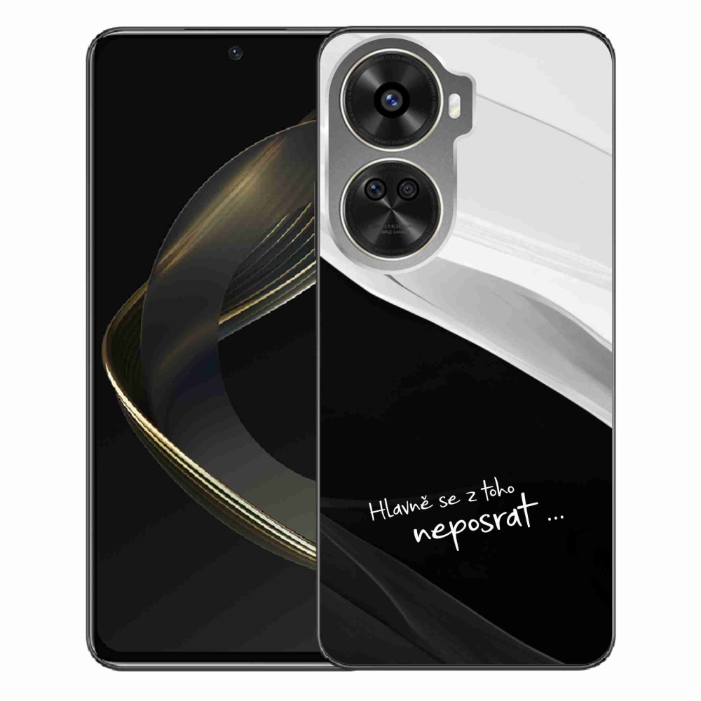 Gelový kryt mmCase na Huawei Nova 12 SE - vtipný text 13 černobílé pozadí