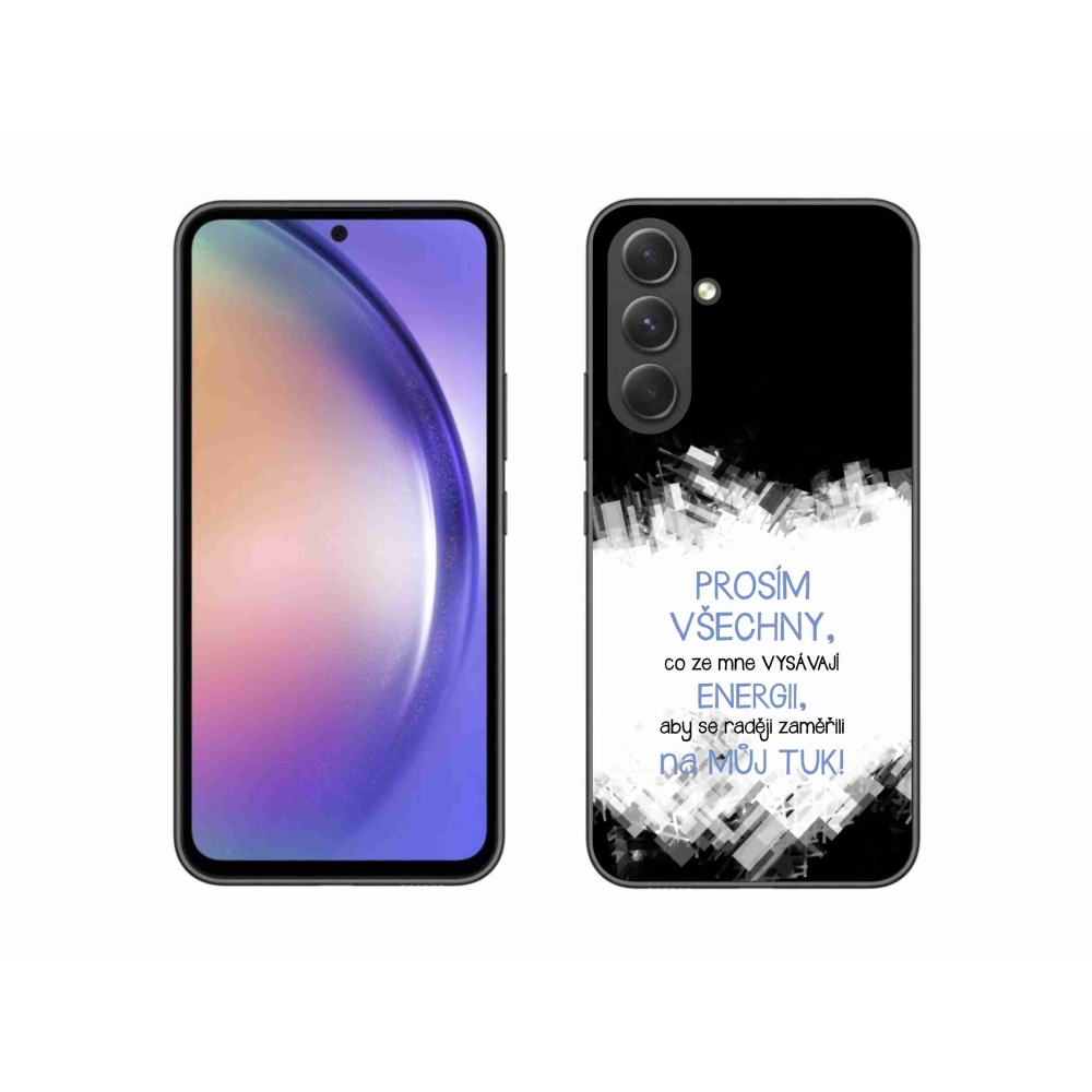 Gelový kryt mmCase na Samsung Galaxy A54 5G - vtipný text 1 modrý