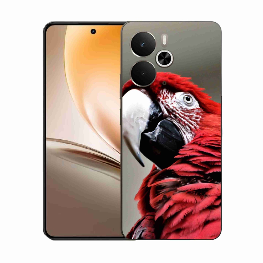 Gelový kryt mmCase na Realme 14 5G - papoušek ara červený