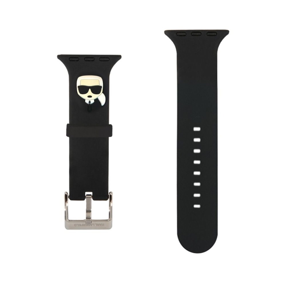 Řemínek pro Apple Watch 42/44/45/49 mm Karl Lagerfeld Karl Head - černý