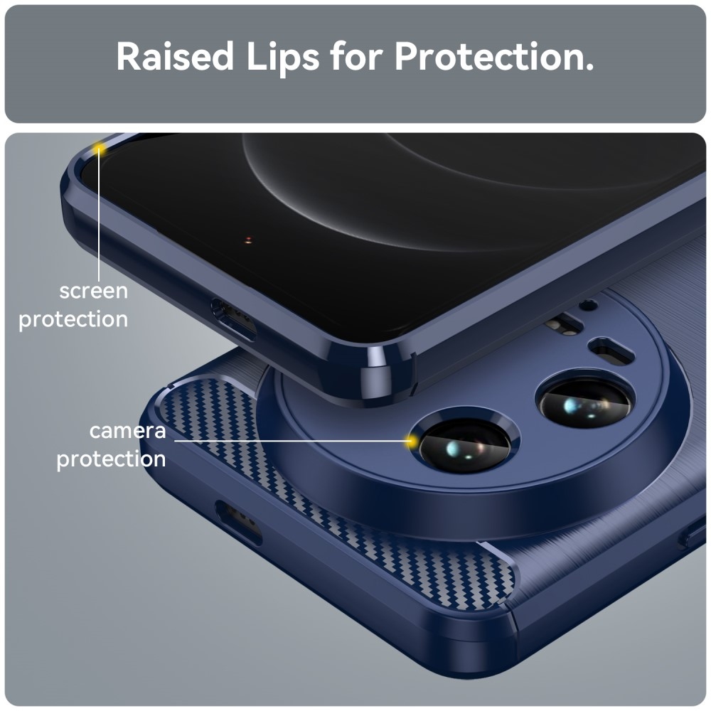 Carbon odolný gelový obal na Xiaomi 14 Ultra - modrý