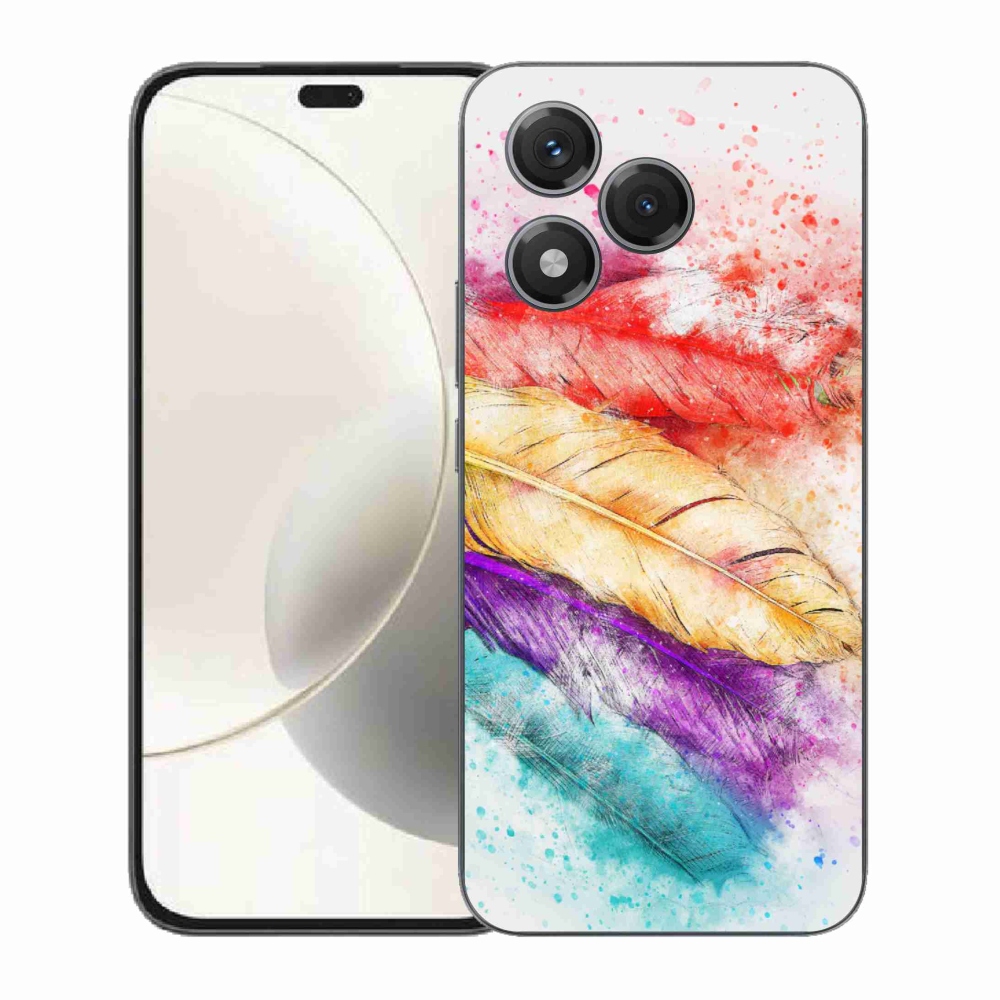 Gelový kryt mmCase na Honor 400 Lite - barevné peří