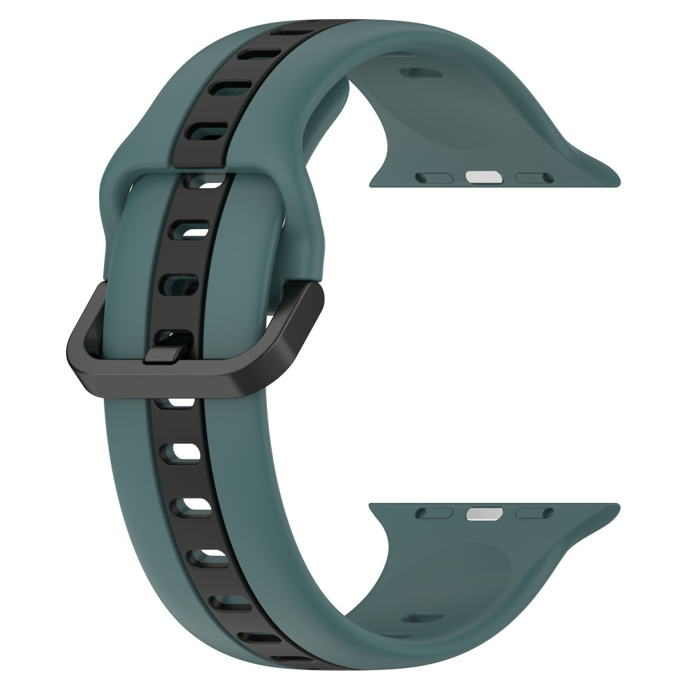 Strap silikonový řemínek na Apple Watch Ultra/Ultra 2 49mm/SE/SE 2022/2023 44mm/9/8/7 45mm/6/5/4 44mm/3/2/1 42 mm - zelený/černý