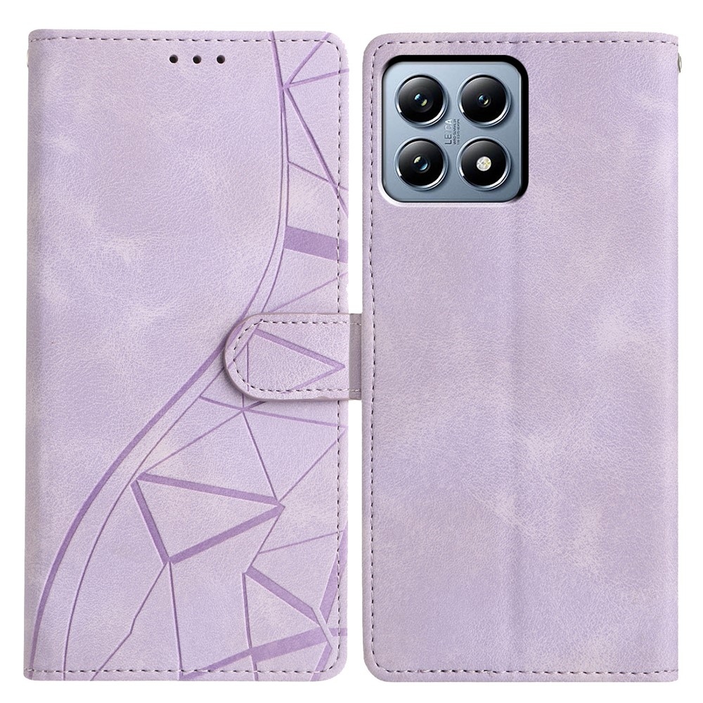 Triangles knížkové pouzdro na Xiaomi 15T Pro - fialové