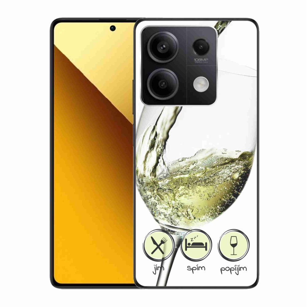 Gelový obal mmCase na Xiaomi Redmi Note 13 5G - sklenička vína bílé