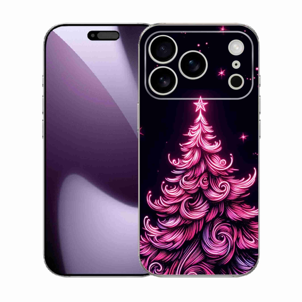 Gelový kryt mmCase na iPhone 17 Pro - neonový vánoční stromek 2