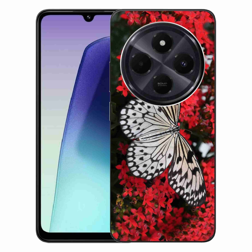 Gelový kryt mmCase na Xiaomi Redmi 14C/Poco C75 - černobílý motýl 1