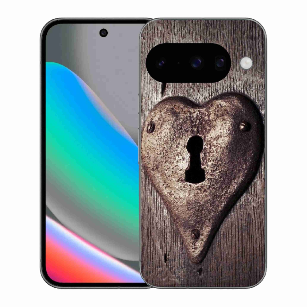 Gelový kryt mmCase na Google Pixel 10 - zámek ve tvaru srdce