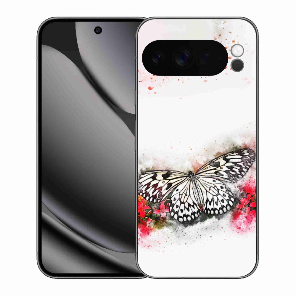 Gelový kryt mmCase na Google Pixel 10 Pro XL - černobílý motýl