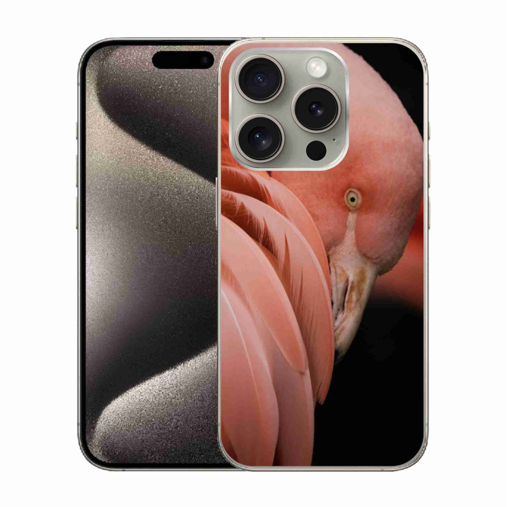 Gelový kryt mmCase na iPhone 15 Pro - plameňák 3