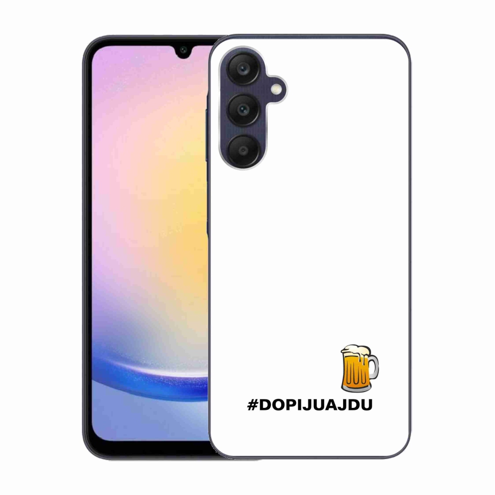 Gelový kryt mmCase na Samsung Galaxy A25 5G - pivní motiv 1 bílé pozadí