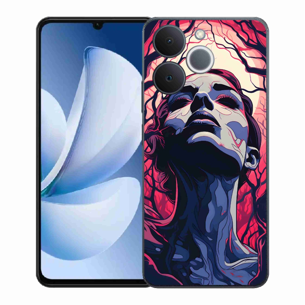 Gelový kryt mmCase na Realme Note 70T - abstraktní obličej