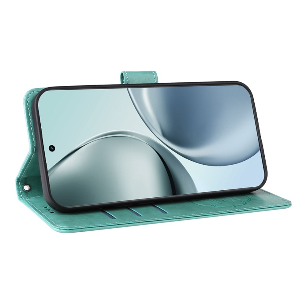 Flowery knížkové pouzdro na Realme 14 Pro+ 5G - modrozelené