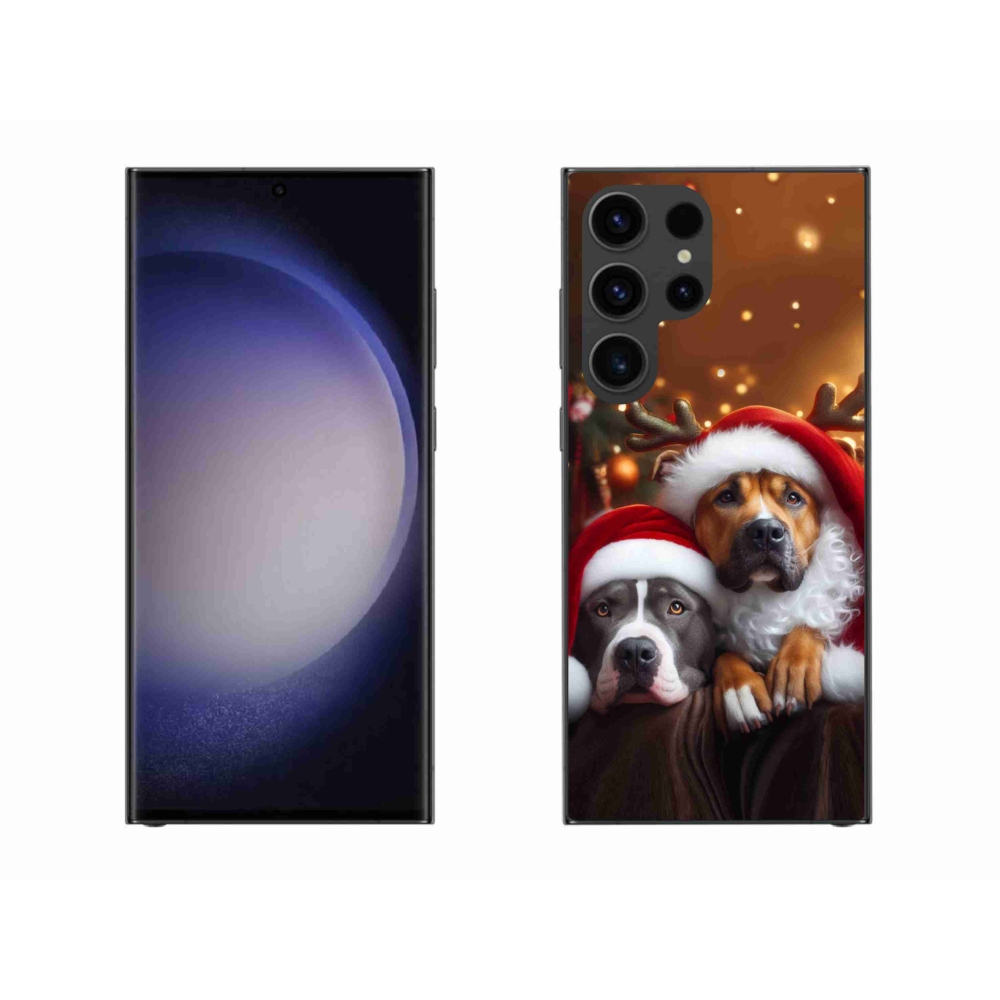 Gelový kryt mmCase na Samsung Galaxy S23 Ultra 5G - vánoční psi