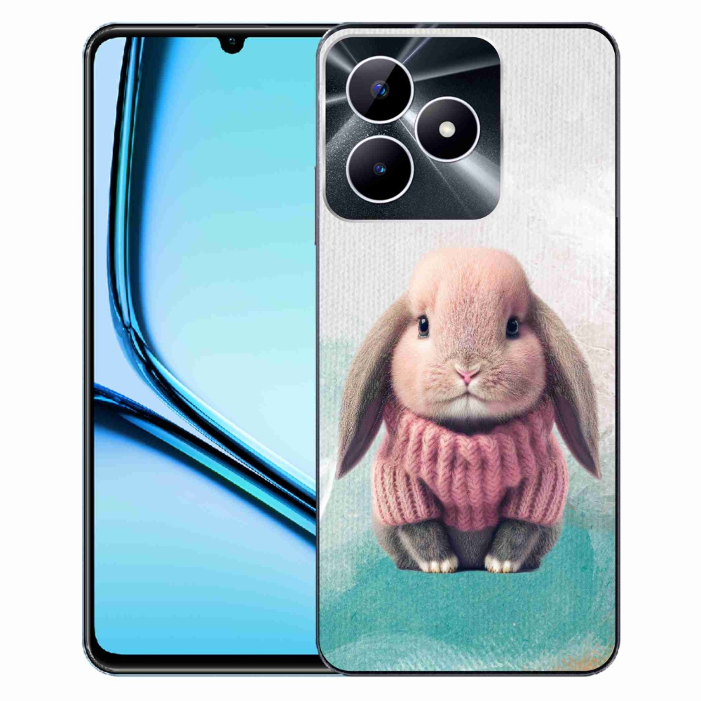 Gelový kryt mmCase na Realme Note 50 - králíček ve svetru