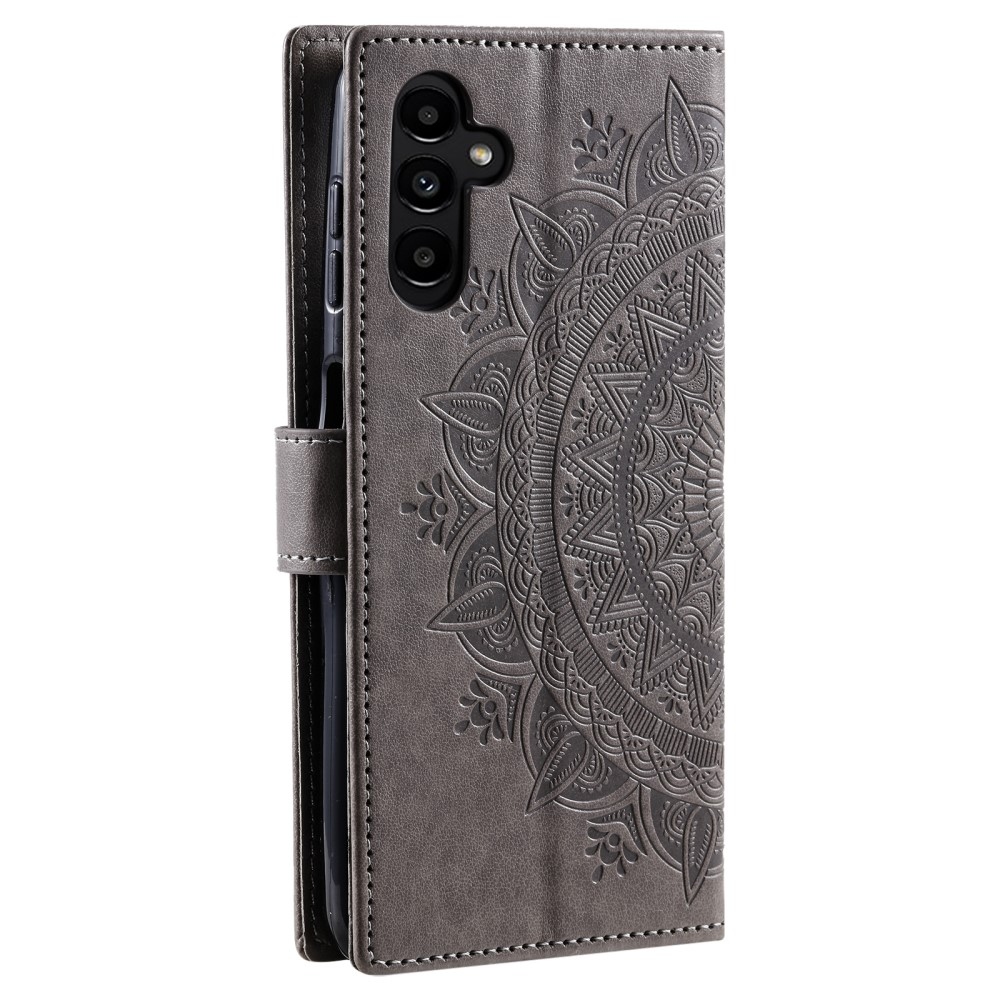 Mandala knížkové pouzdro na Samsung Galaxy A26 5G - šedé