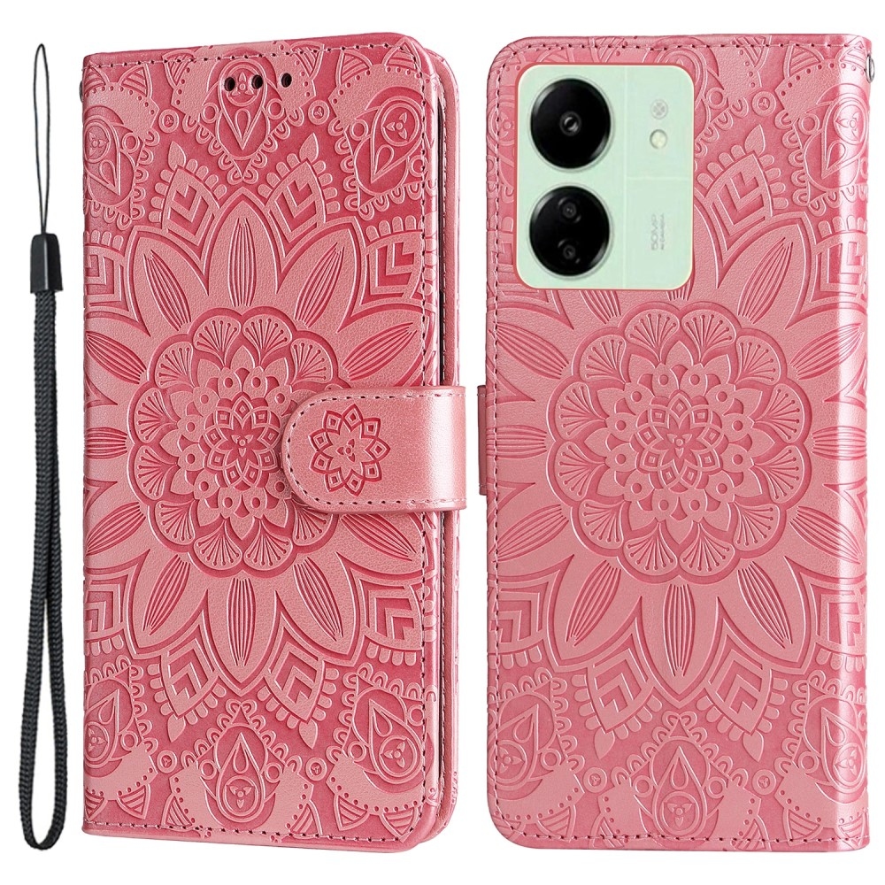 Sunflower knížkové pouzdro na Xiaomi Poco C65/Redmi 13C - růžové