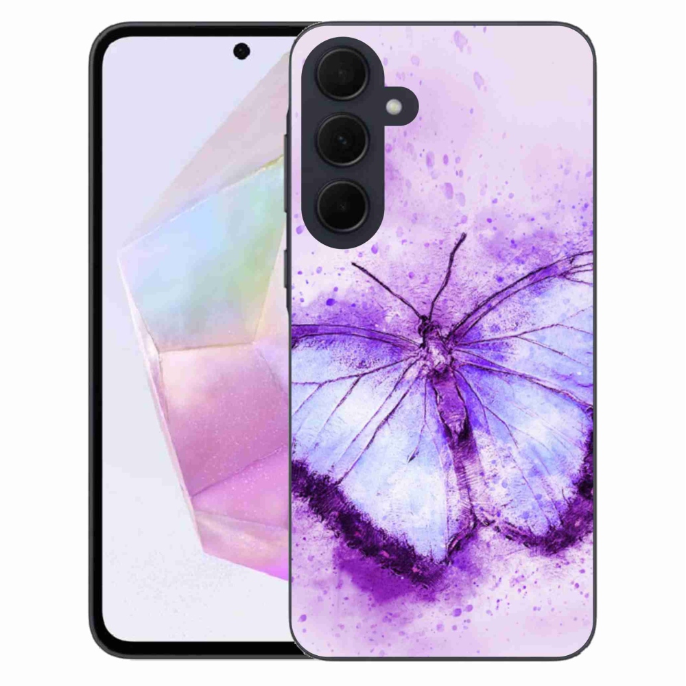 Gelový kryt mmCase na Samsung Galaxy A35 5G - fialový motýl