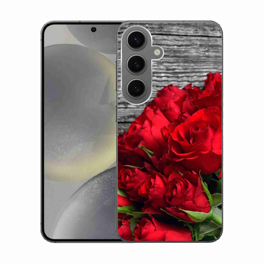 Gelový kryt mmCase na Samsung Galaxy S24 - červené růže