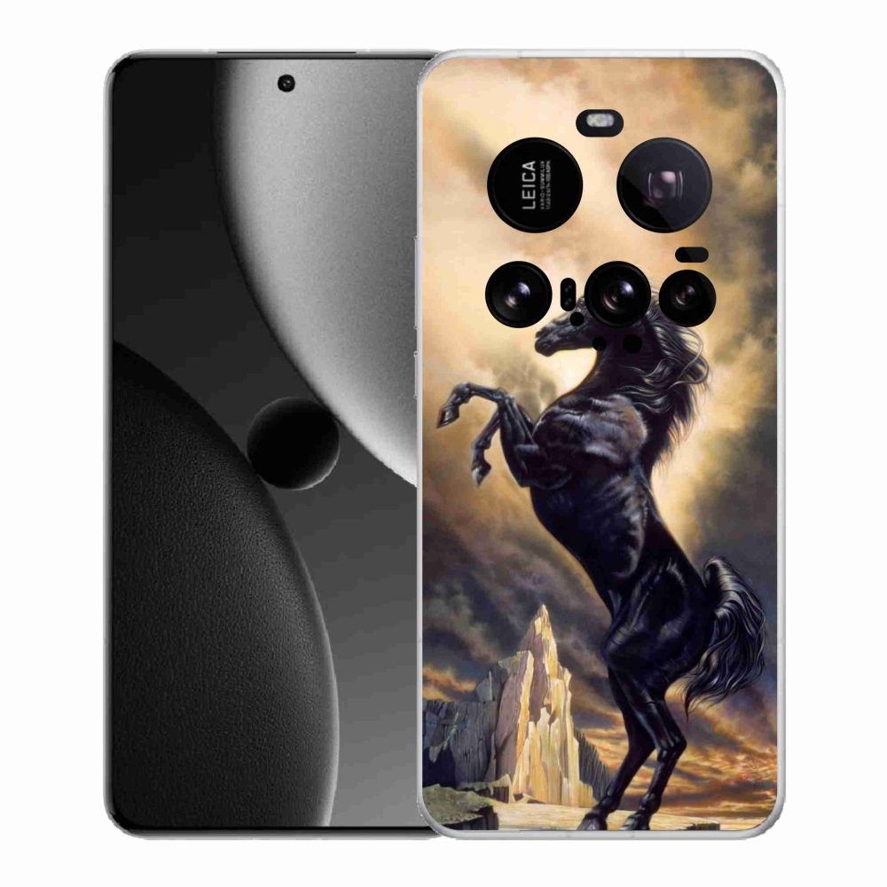 Gelový kryt mmCase na Xiaomi 15 Ultra - černý kreslený kůň
