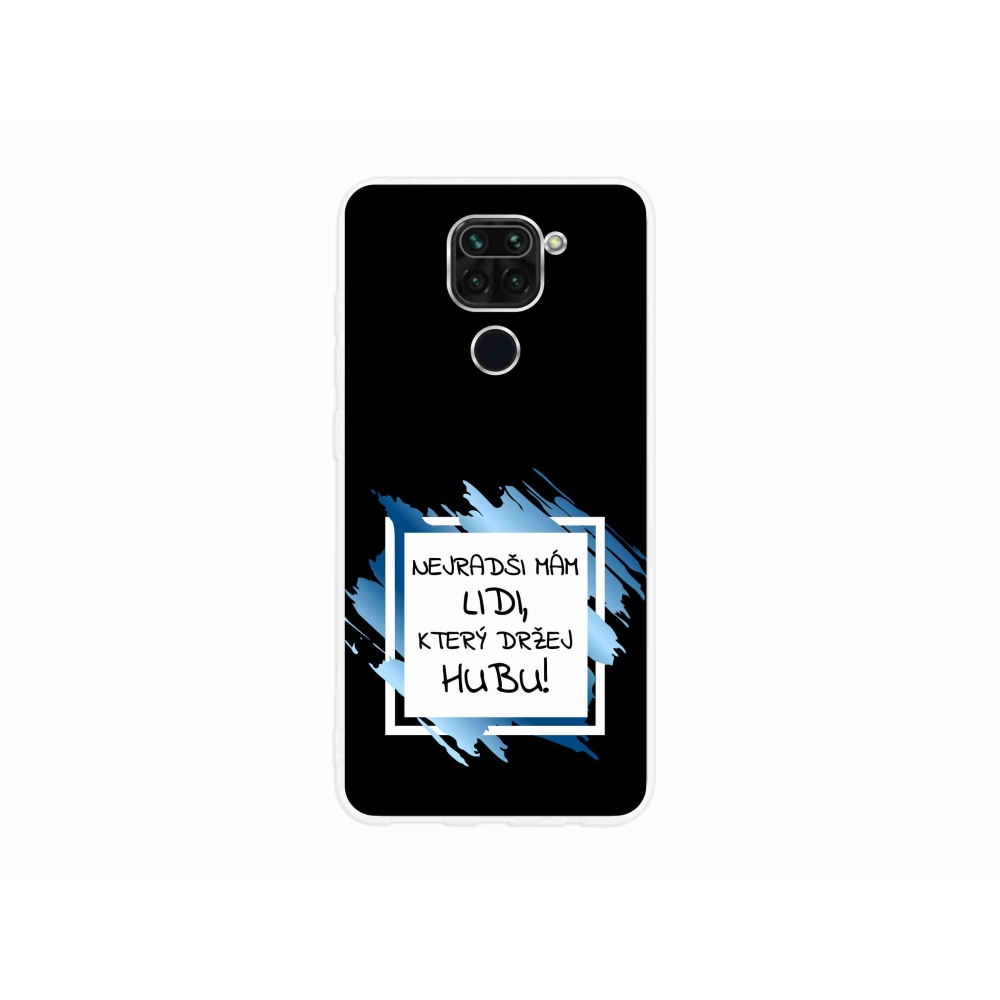 Gelový kryt mmCase na Xiaomi Redmi Note 9 - vtipný text 7 bíločerné pozadí
