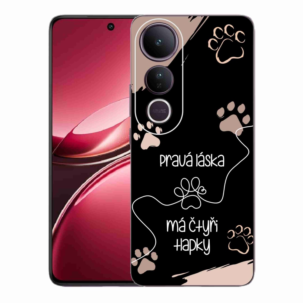Gelový kryt mmCase na Vivo V50 Lite 4G/5G - psí motiv 1 černé pozadí