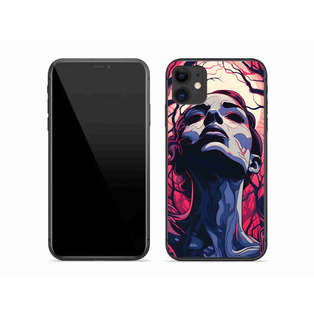 Gelový kryt mmCase na iPhone 11 - abstraktní obličej