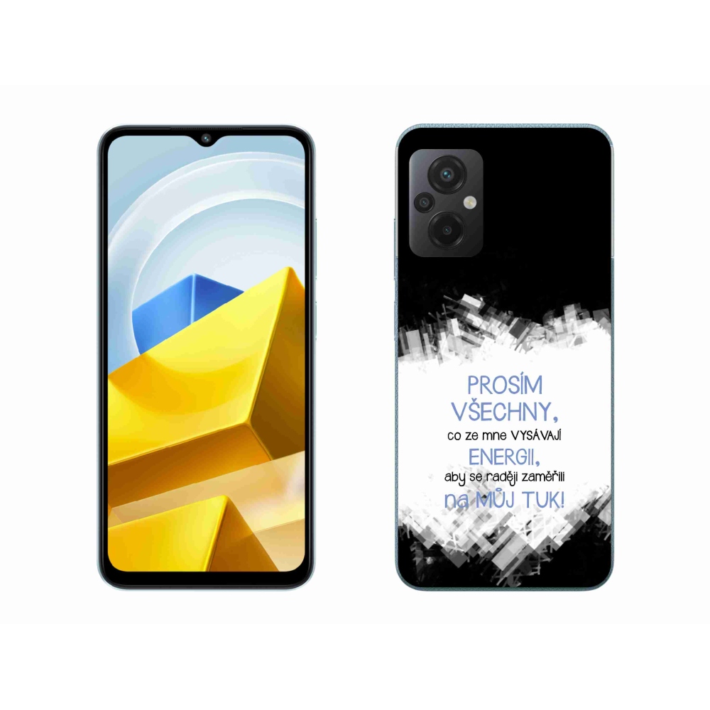 Gelový kryt mmCase na Xiaomi Poco M5 4G - vtipný text 1 modrý