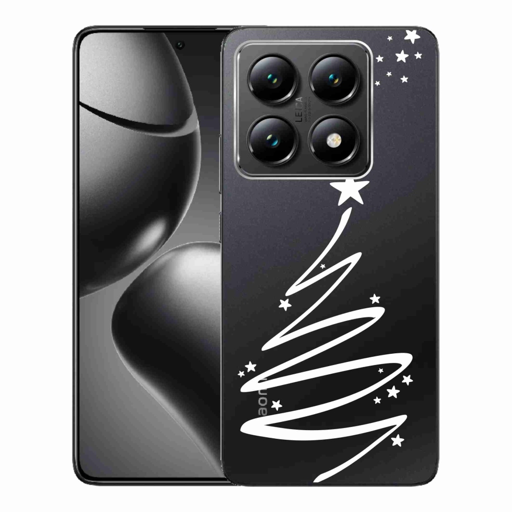 Gelový kryt mmCase na Xiaomi 14T - bílý stromeček na průhledném pozadí