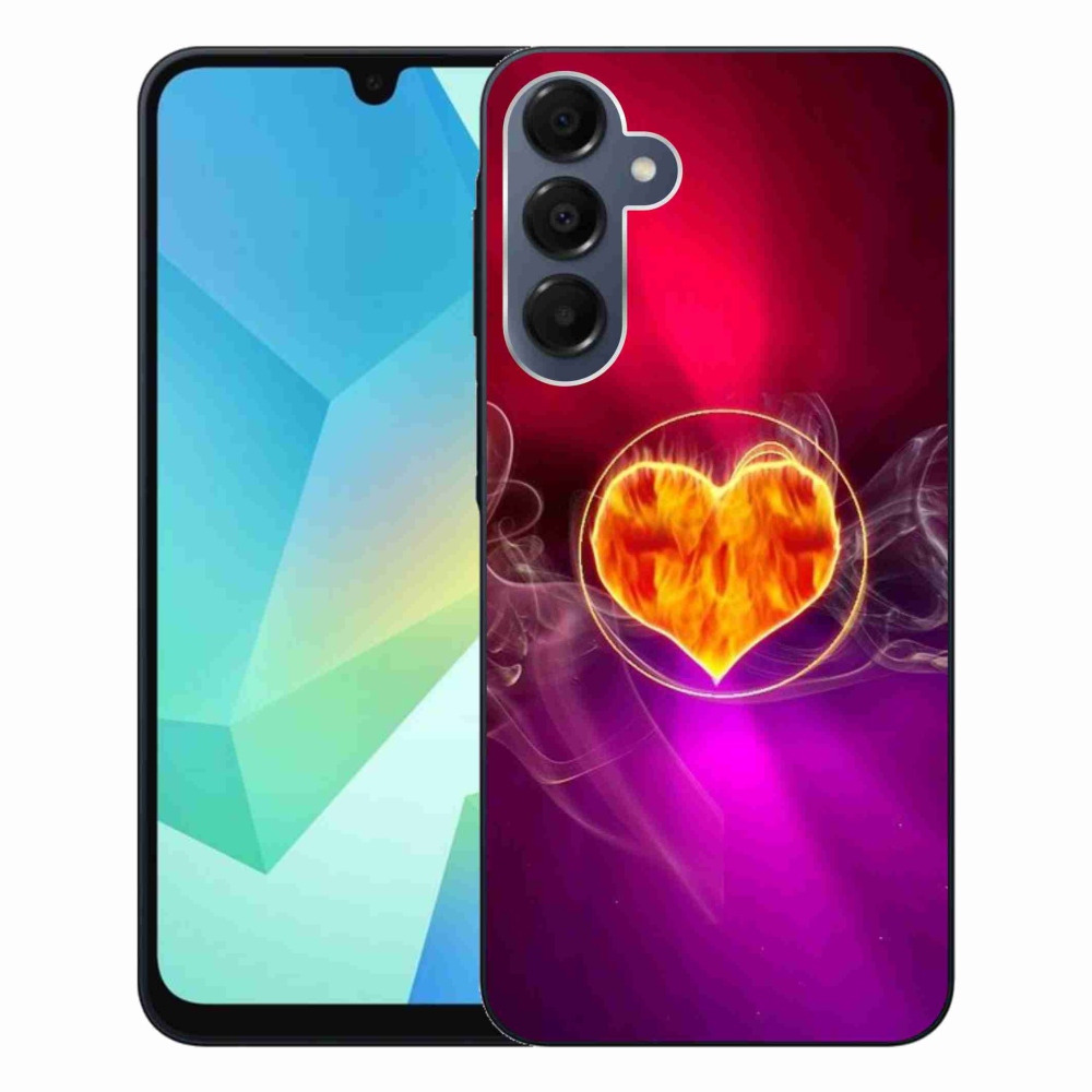 Gelový kryt mmCase na Samsung Galaxy A16 4G/5G - ohnivé srdce