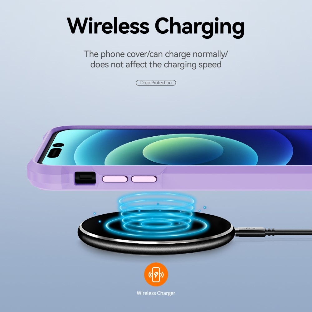 Gelový obal s pevnými zády na iPhone 15 Pro Max - fialový