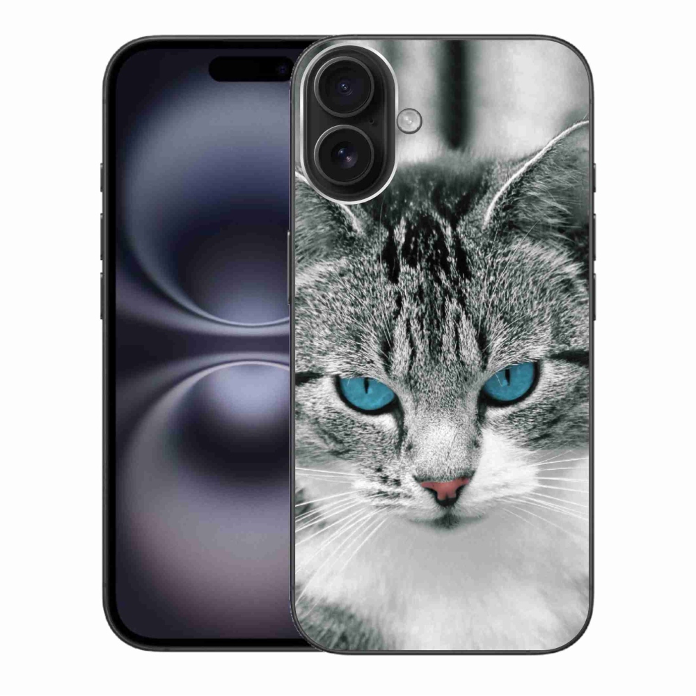Gelový kryt mmCase na iPhone 16 Plus - kočičí pohled 1