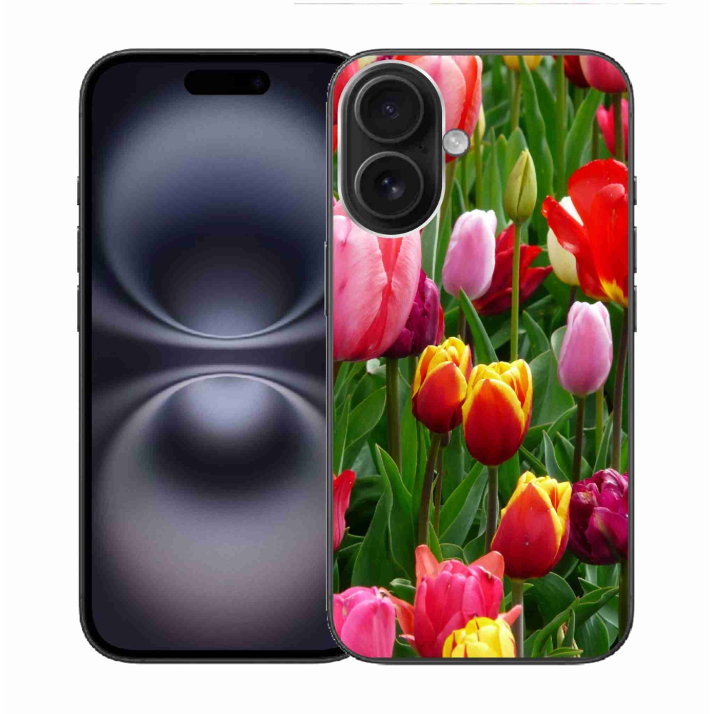 Gelový kryt mmCase na iPhone 16 - tulipány