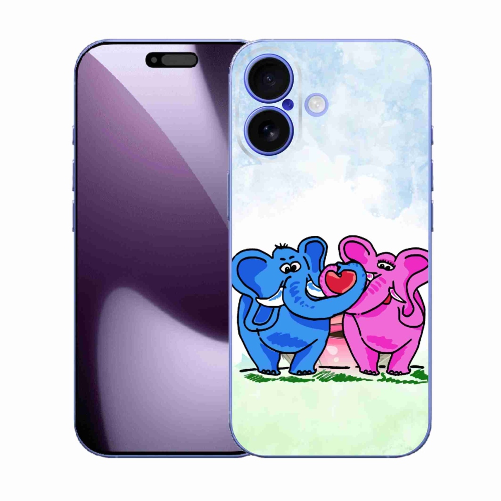 Gelový kryt mmCase na iPhone 17 - zamilovaní sloni