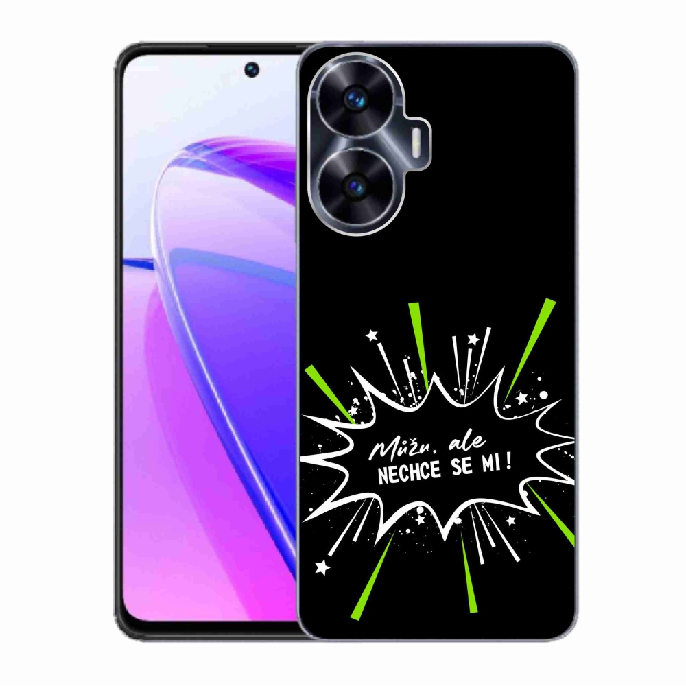 Gelový kryt mmCase na Realme C55 - vtipný text 11 černé pozadí
