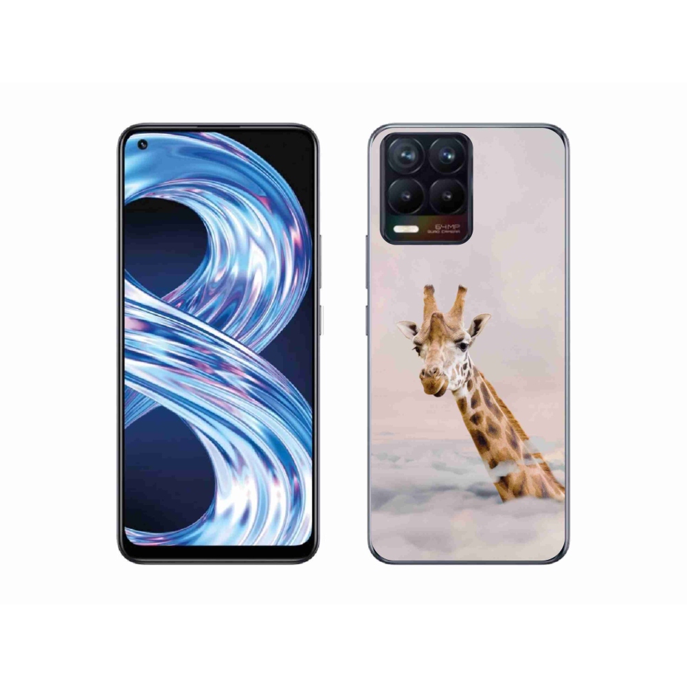 Gelový kryt mmCase na Realme 8 Pro - žirafa v oblacích