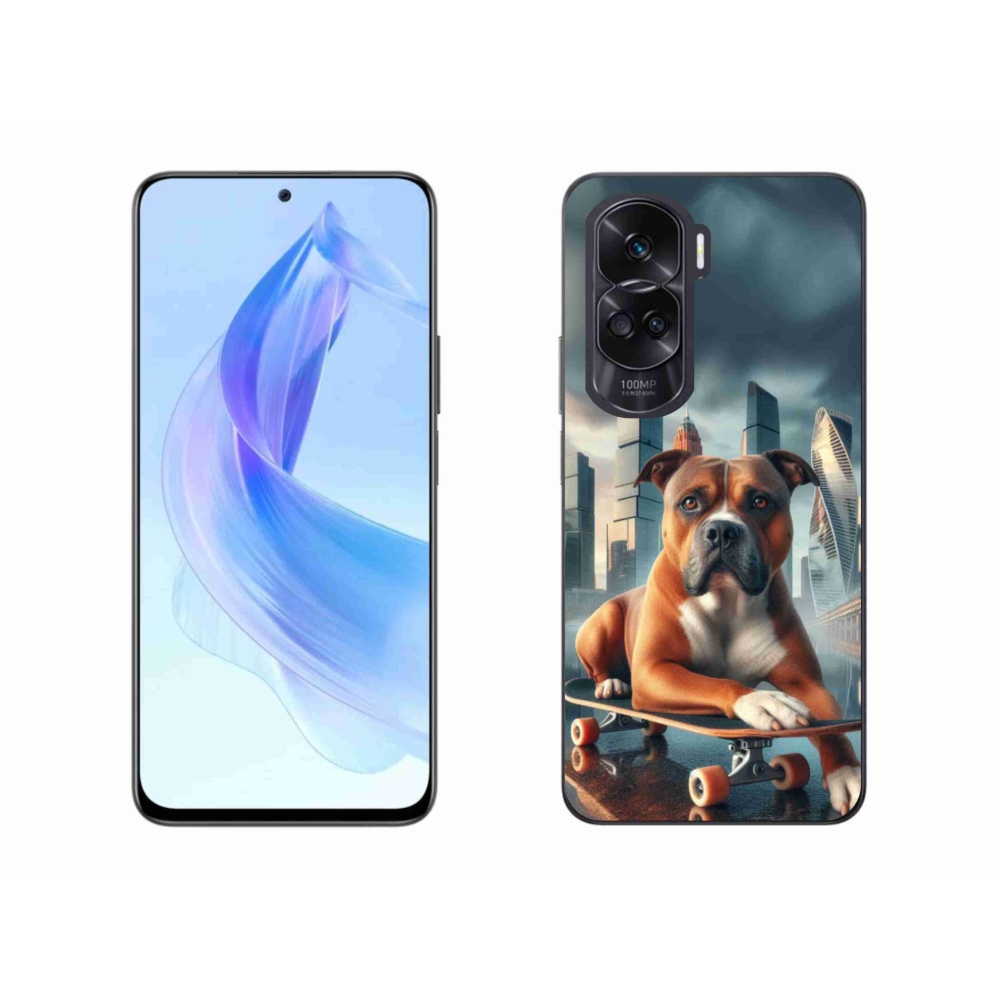 Gelový kryt mmCase na Honor 90 Lite - pes na skateboardu