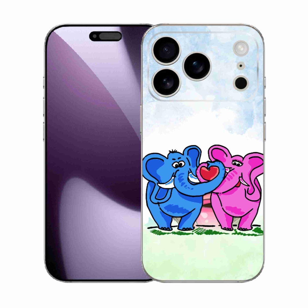 Gelový kryt mmCase na iPhone 17 Pro - zamilovaní sloni