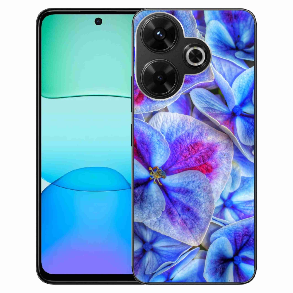 Gelový kryt mmCase na Xiaomi Redmi 13 4G/Poco M6 4G - modré květy 1