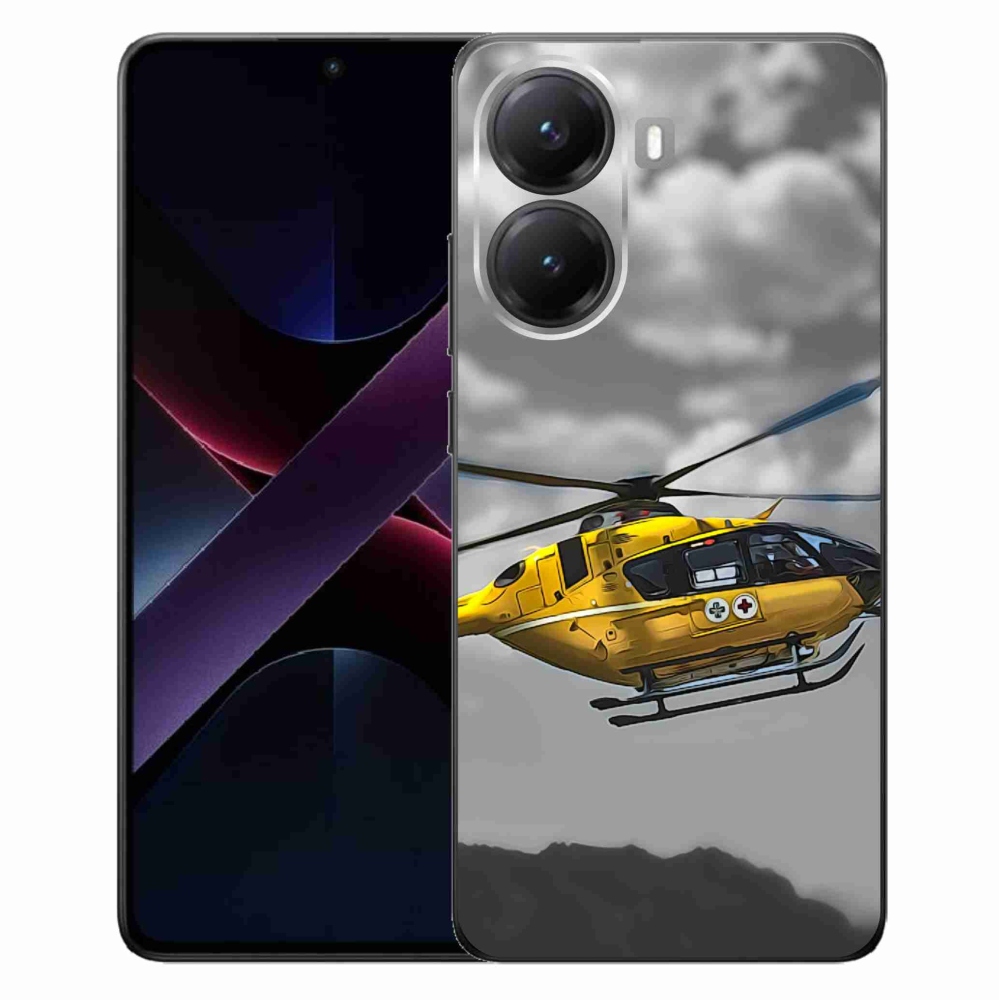 Gelový kryt mmCase na Xiaomi Poco X7 Pro 5G - žlutá helikoptéra