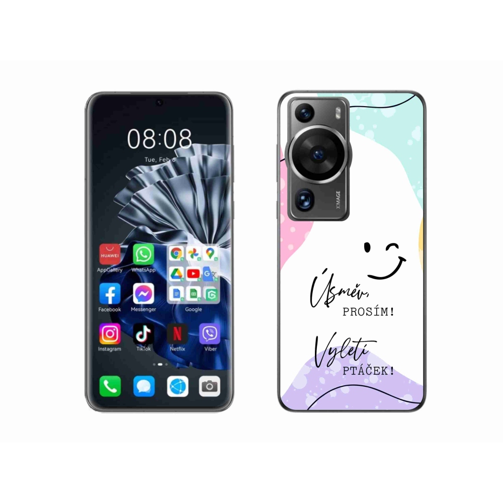 Gelový kryt mmCase na Huawei P60 Pro - vtipný text 4 bílé pozadí