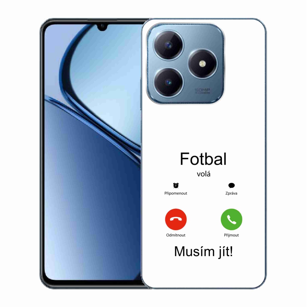 Gelový kryt mmCase na Realme C63 - fotbal volá bílé pozadí