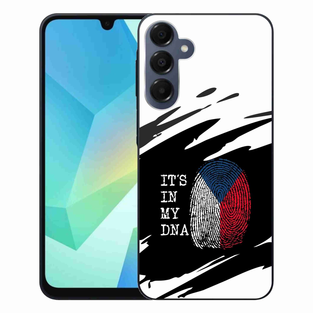 Gelový kryt mmCase na Samsung Galaxy A16 4G/5G - vlajka otisk prstu černobílé pozadí